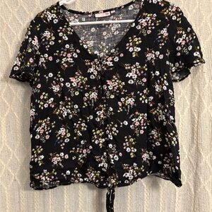 SO Black Floral Women's Blouse